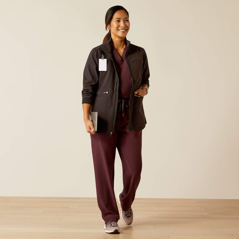 Rosalyn Utility Scrub Jacket Women - BLACK