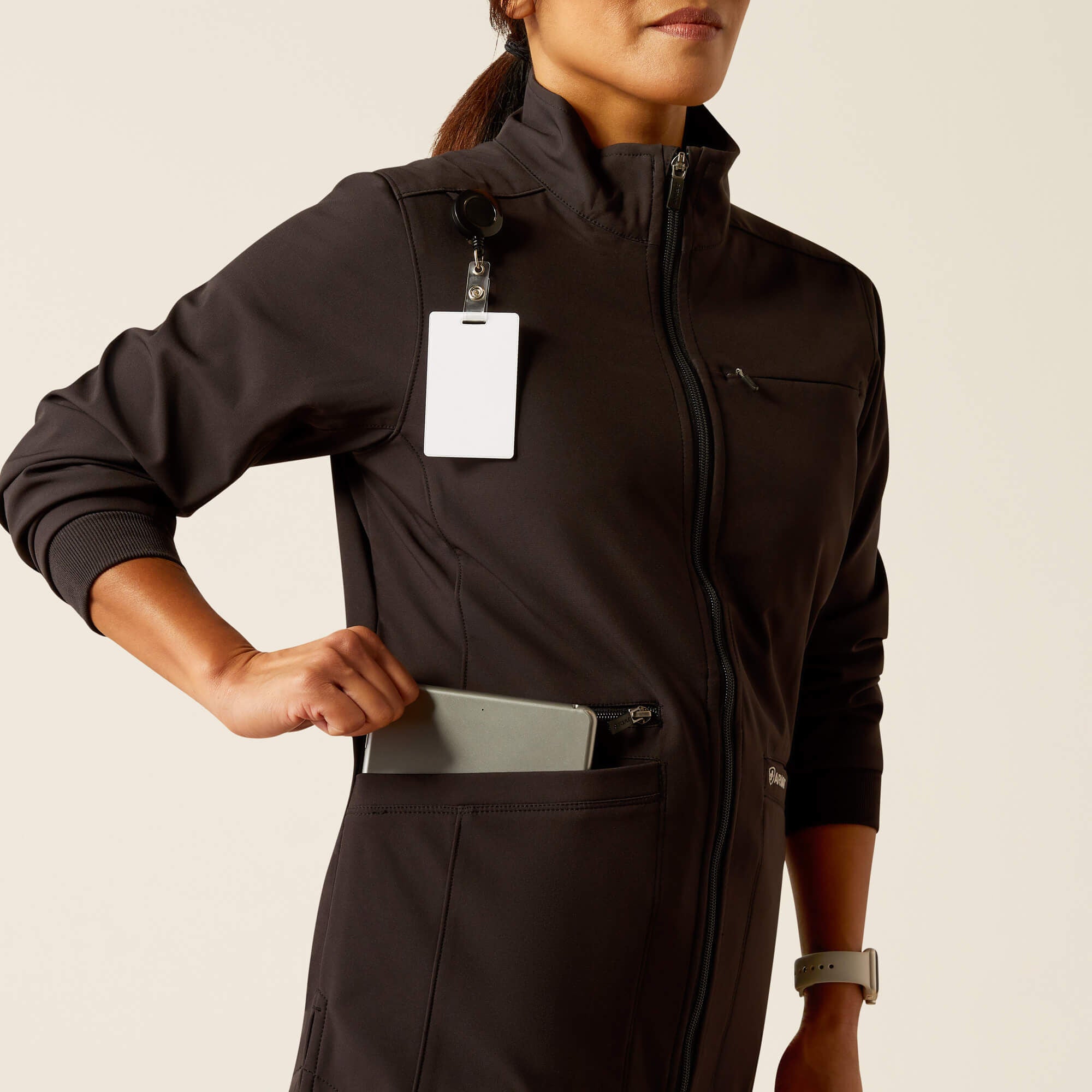 Rosalyn Utility Scrub Jacket Women - BLACK