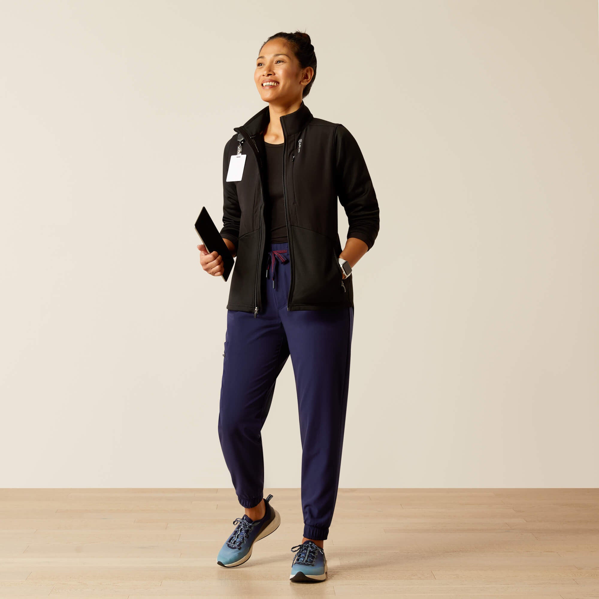Sina Fleece Scrub Jacket Women - BLACK