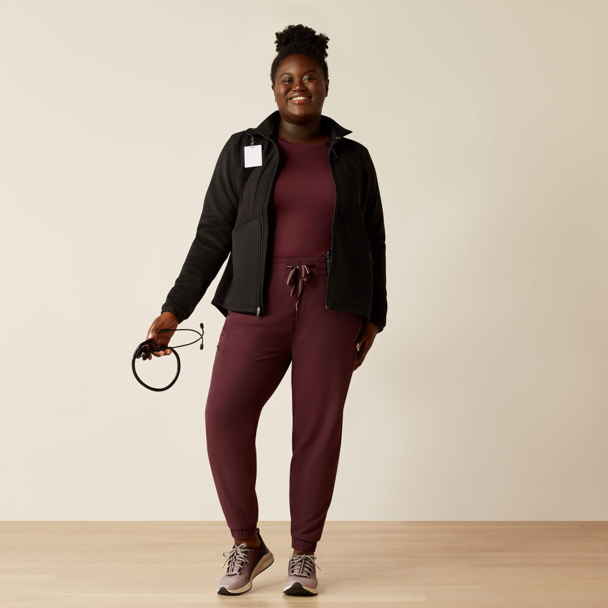 Sina Fleece Scrub Jacket Women - BLACK
