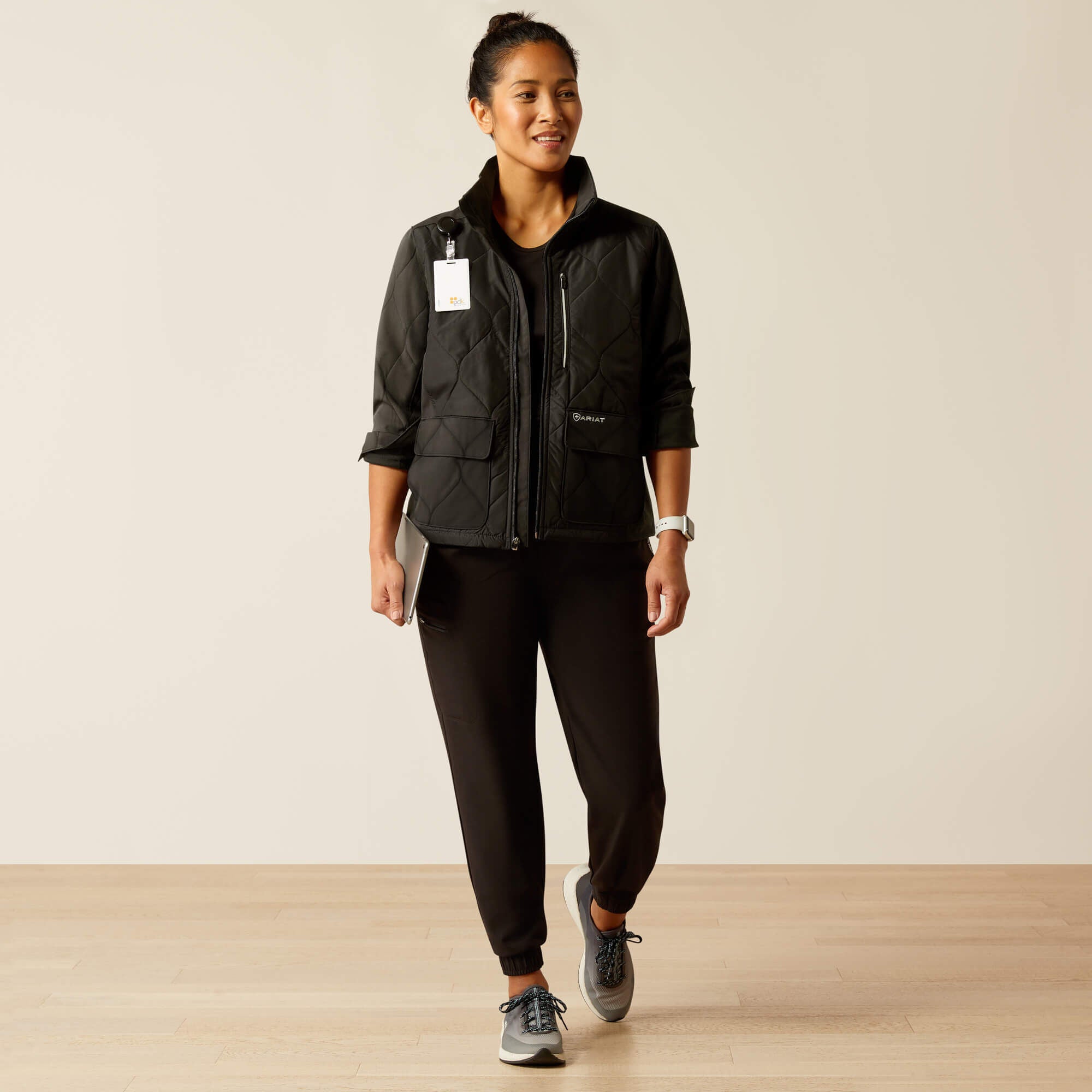 Ambroise Insulated Scrub Jacket Women - BLACK