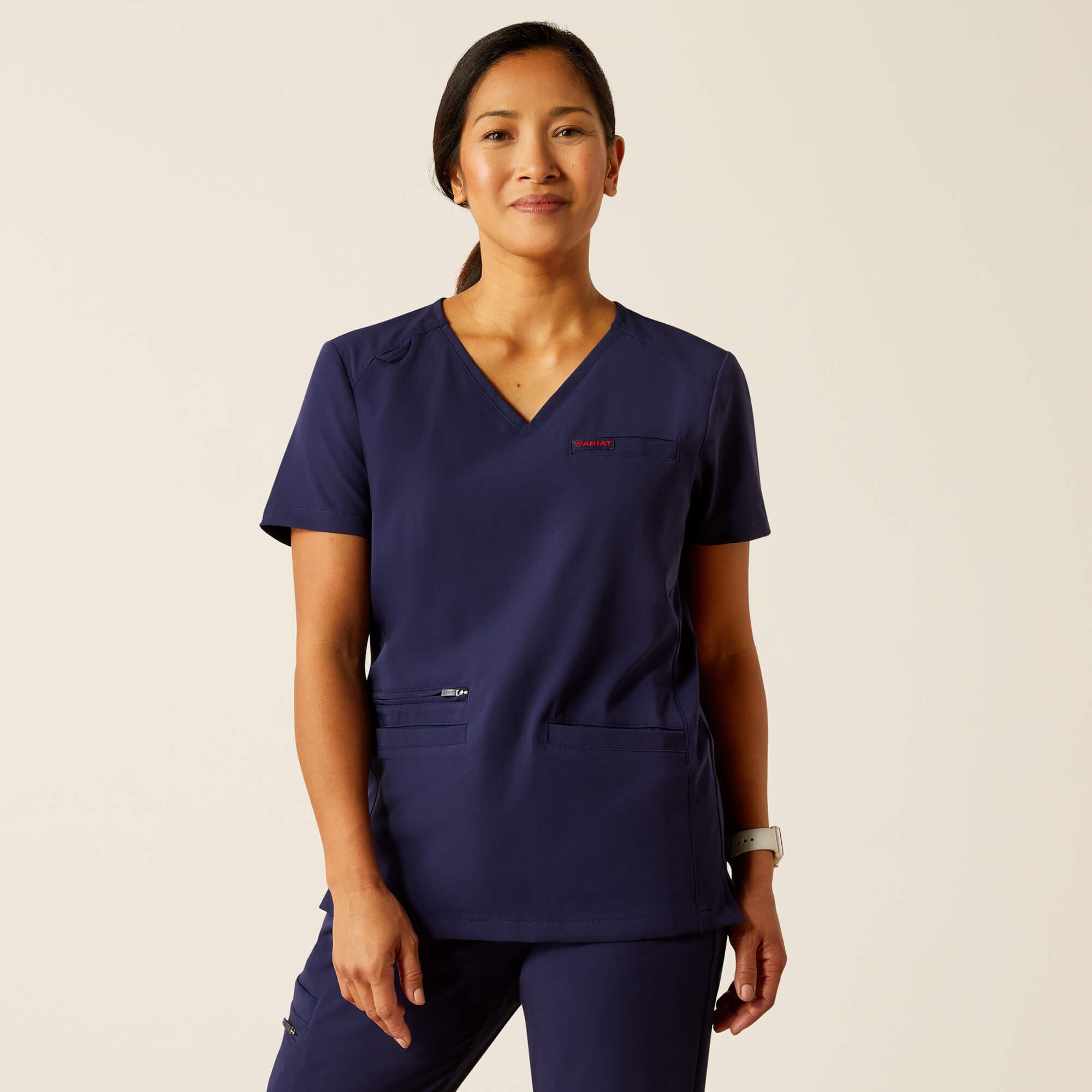 Clara 6 Pocket Scrub Top Women - NAVY