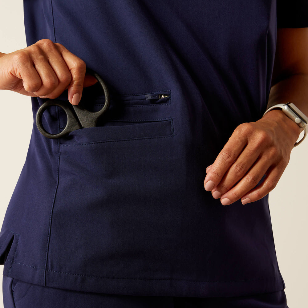 Clara 6 Pocket Scrub Top Women - NAVY