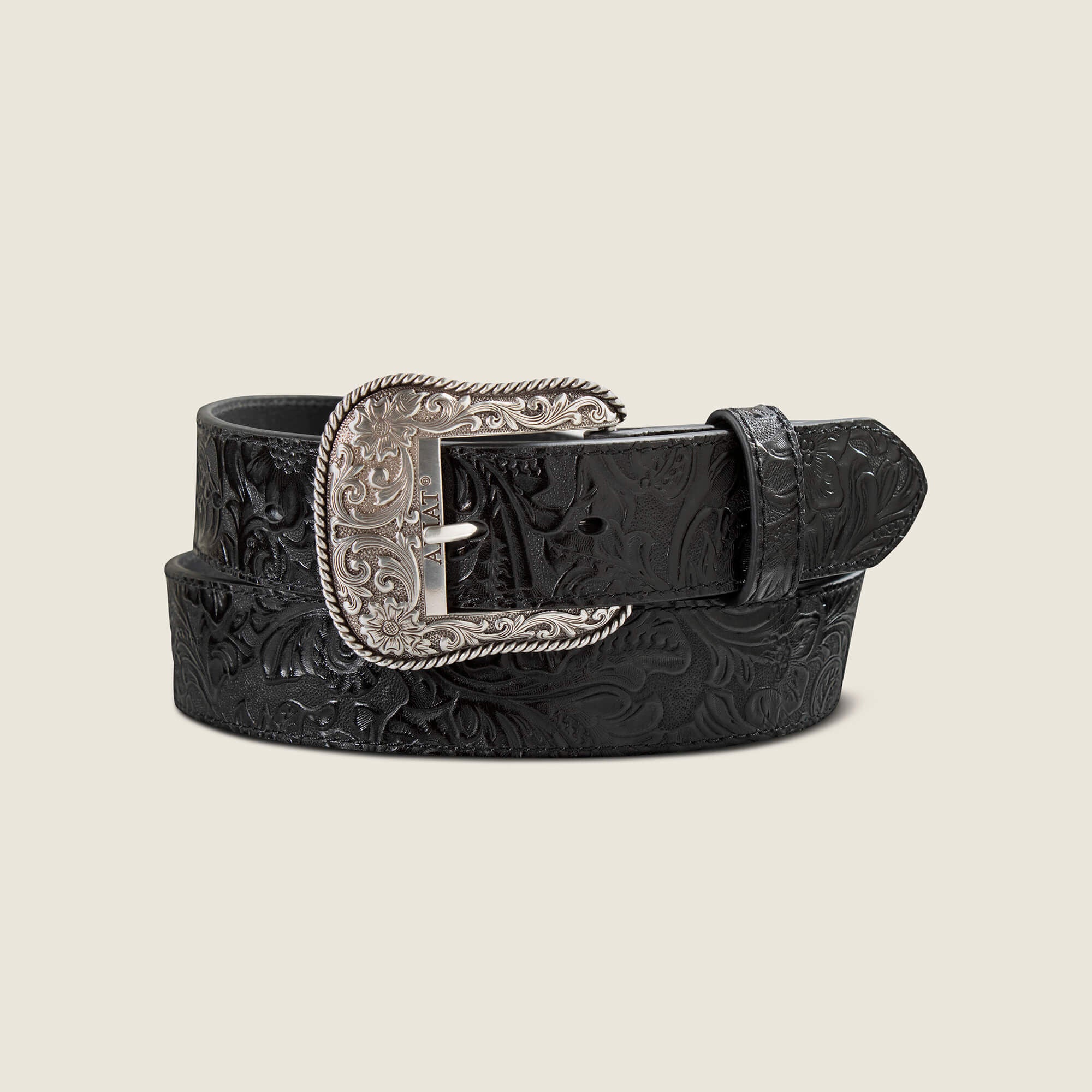Floral Embossed Rope Belt Women - BLACK