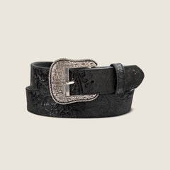 Floral Embossed Rope Belt Women - BLACK