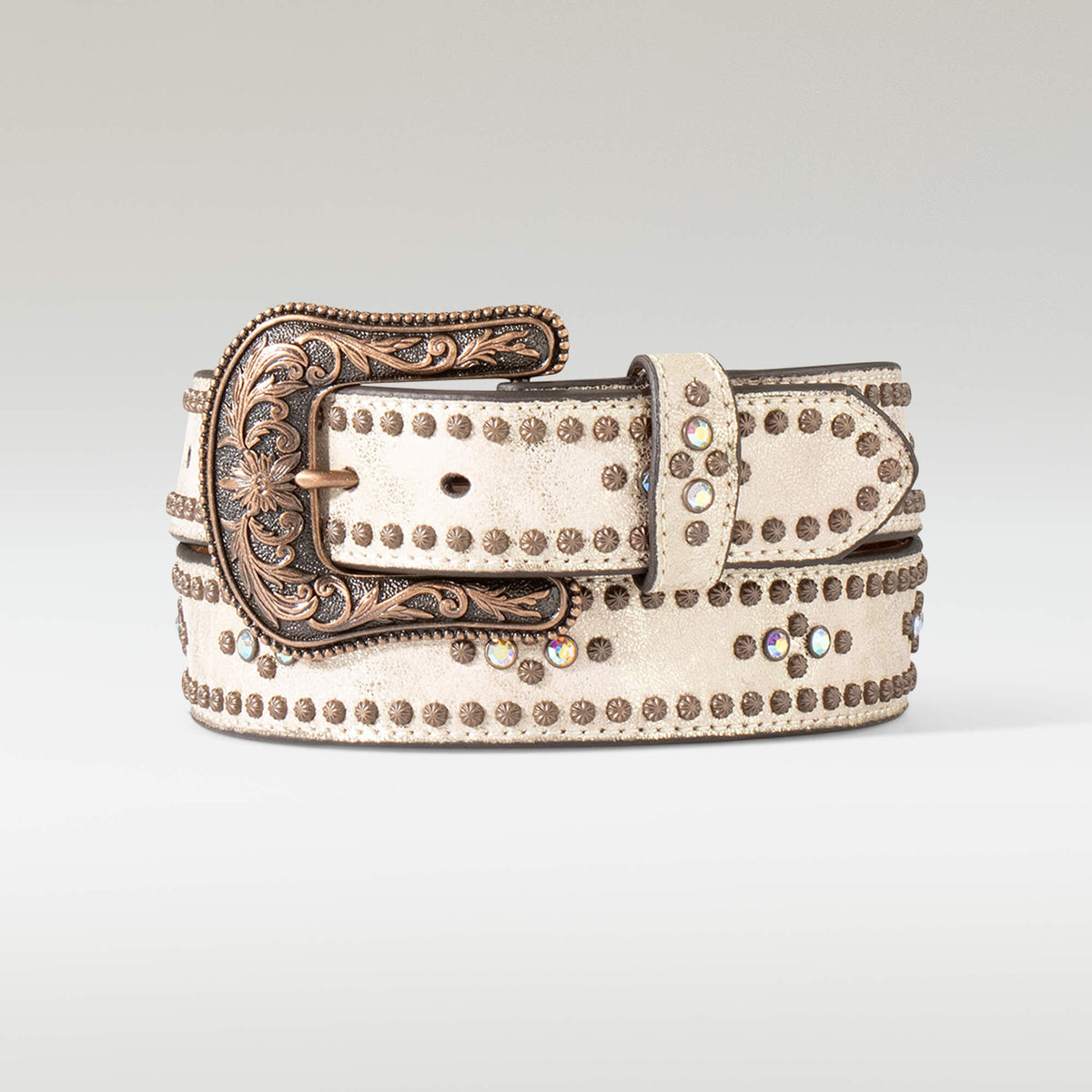 Metallic Stud Belt Women - WHITE