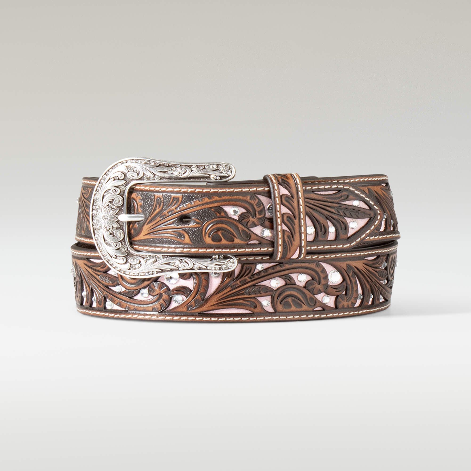 Filigree Crystal Belt Women - BROWN