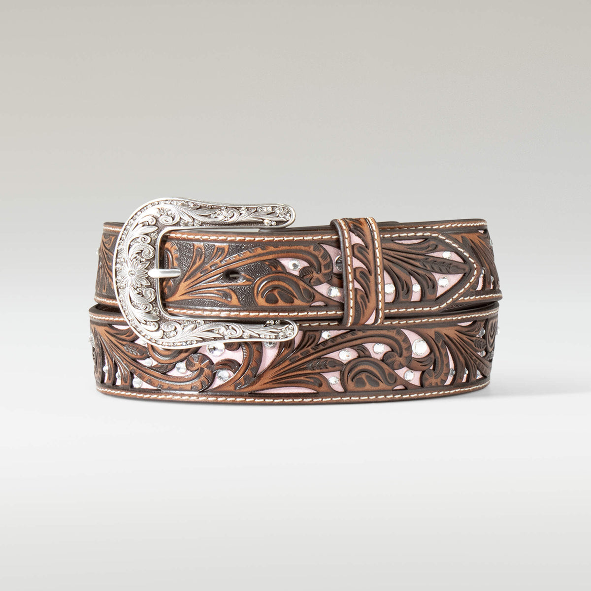 Filigree Crystal Belt Women - BROWN