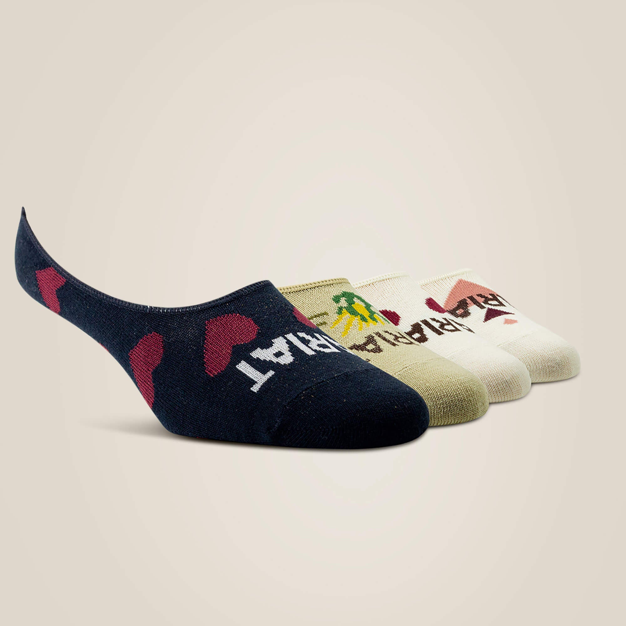 No Slip No Show Sock 2 Pair Multi Color Pack Women - TAN/NAVY/NATURAL