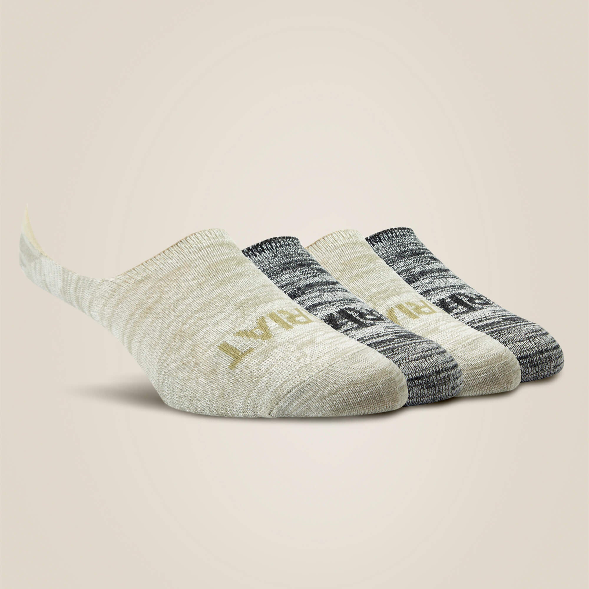 No Slip No Show Sock 4 Pair Multi Color Pack Women - HEATHERED NEUTRALS
