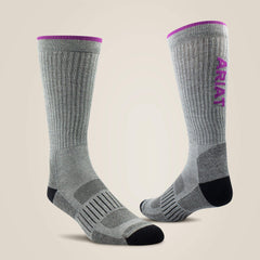 High Performance Crew Tek Work Sock 2 Pair Pack Women - GREY