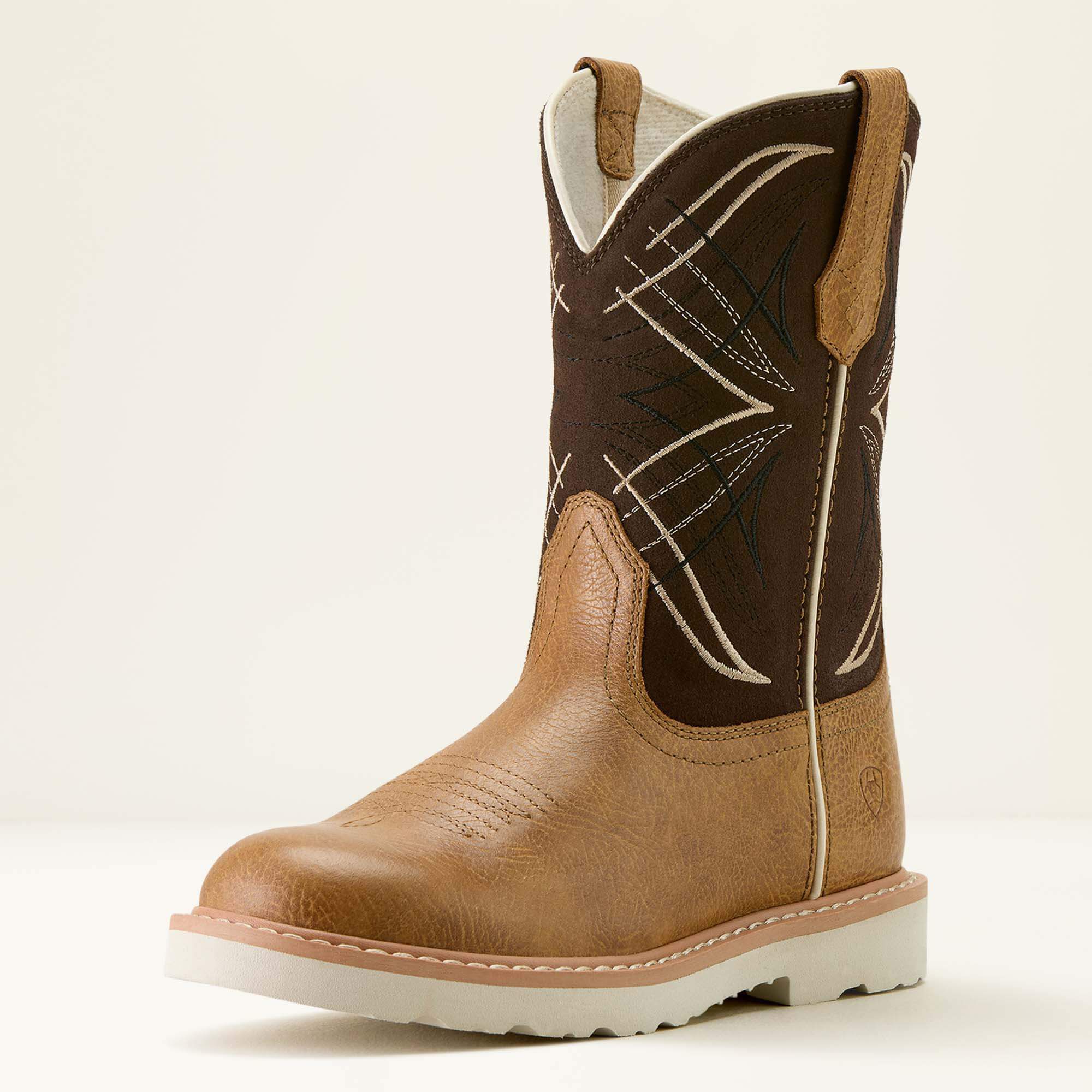Activate Round Toe Western Boot Kids - COTTAGE/AGED BARK SUEDE