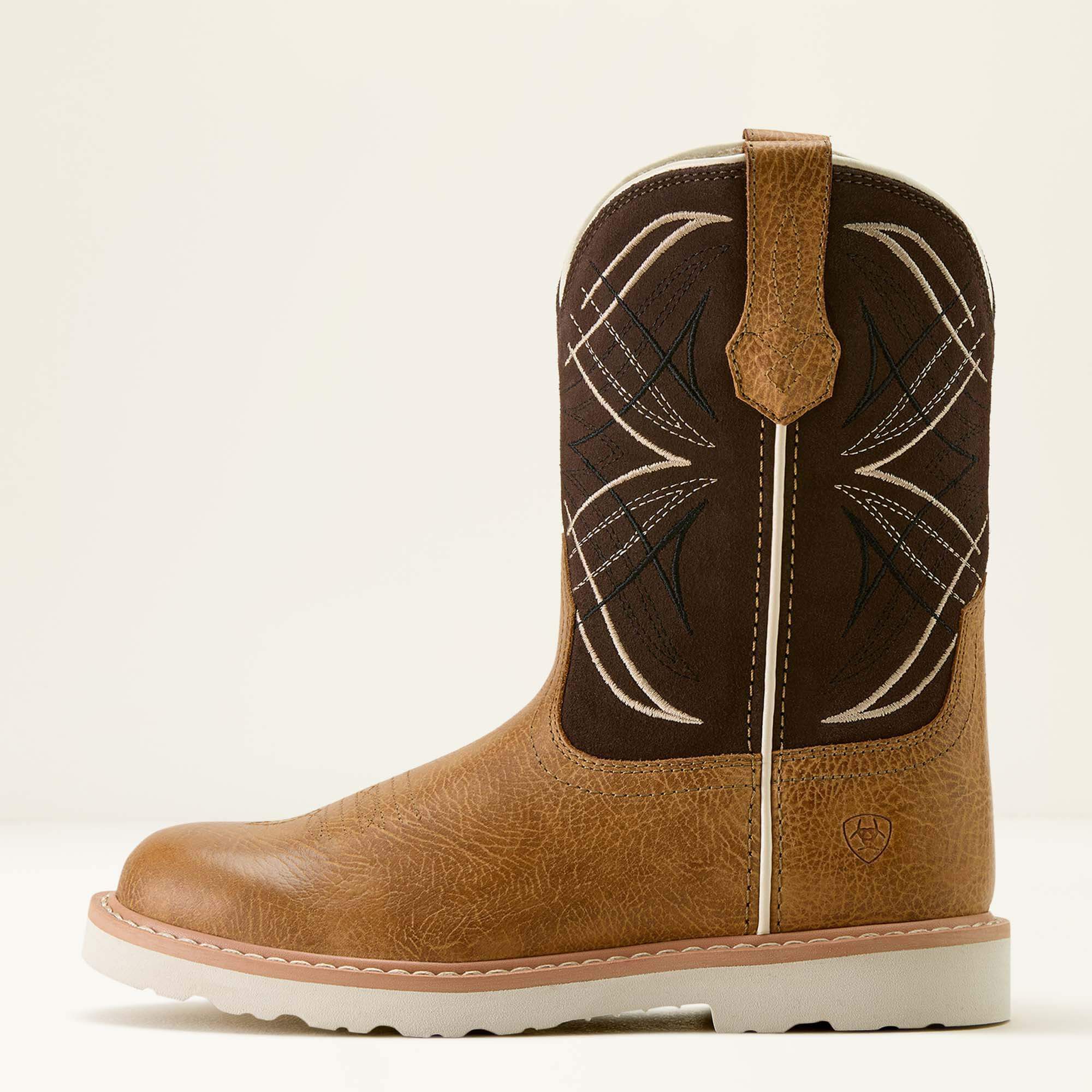 Activate Round Toe Western Boot Kids - COTTAGE/AGED BARK SUEDE