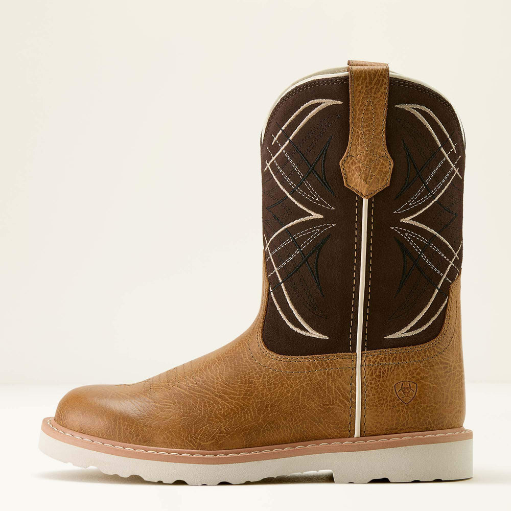 Activate Round Toe Western Boot Kids - COTTAGE/AGED BARK SUEDE