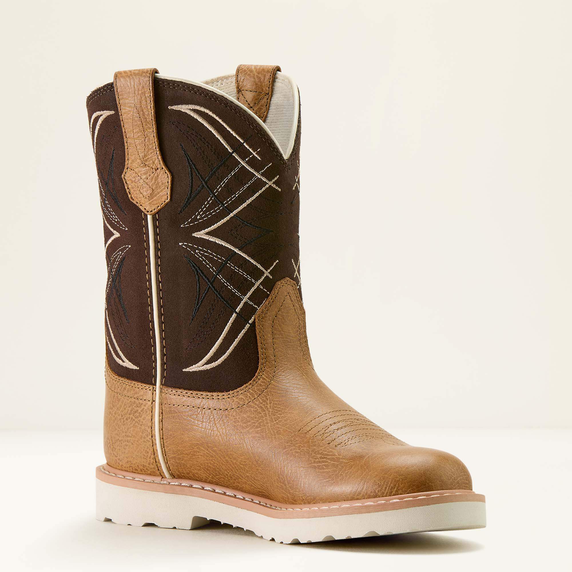 Activate Round Toe Western Boot Kids - COTTAGE/AGED BARK SUEDE