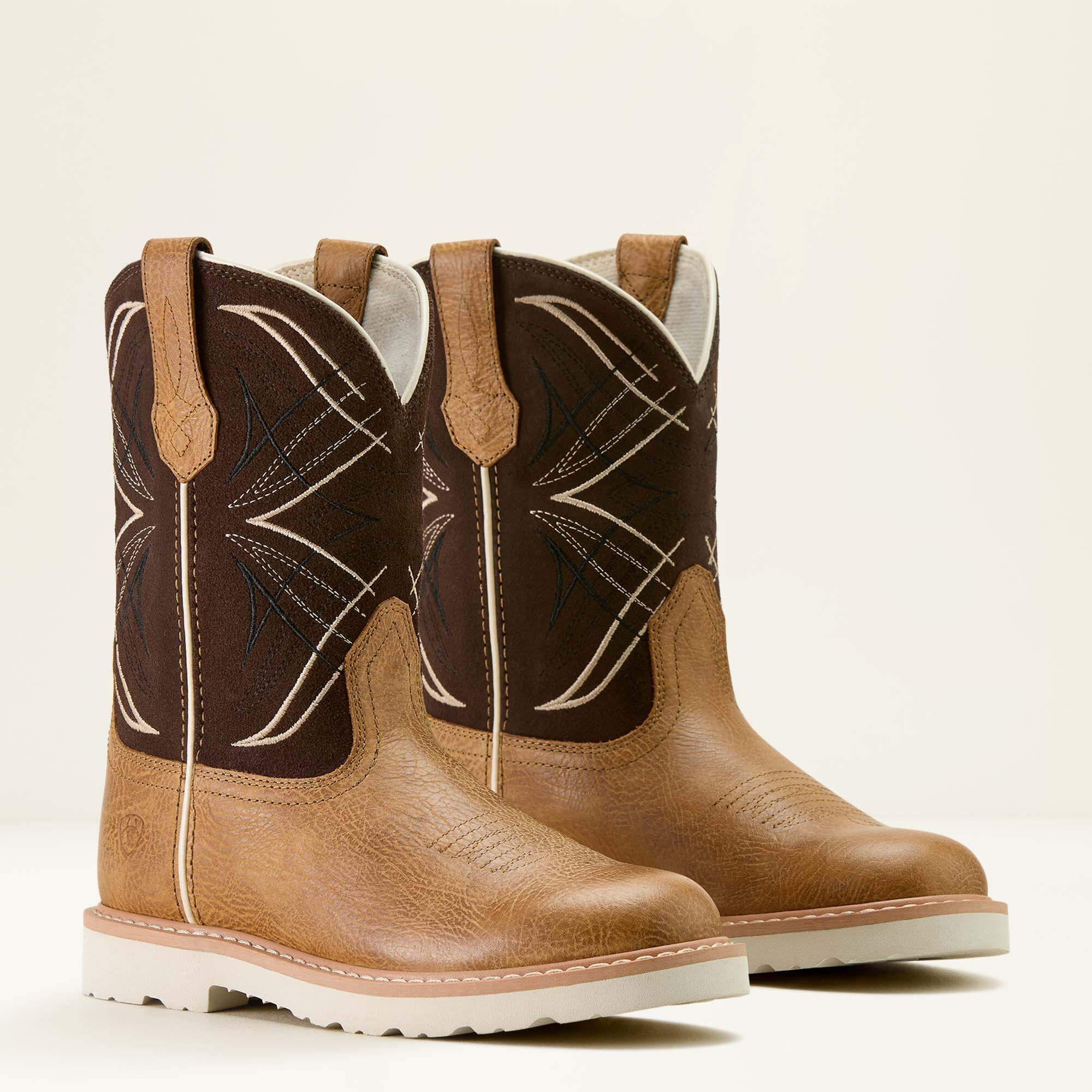 Activate Round Toe Western Boot Kids - COTTAGE/AGED BARK SUEDE