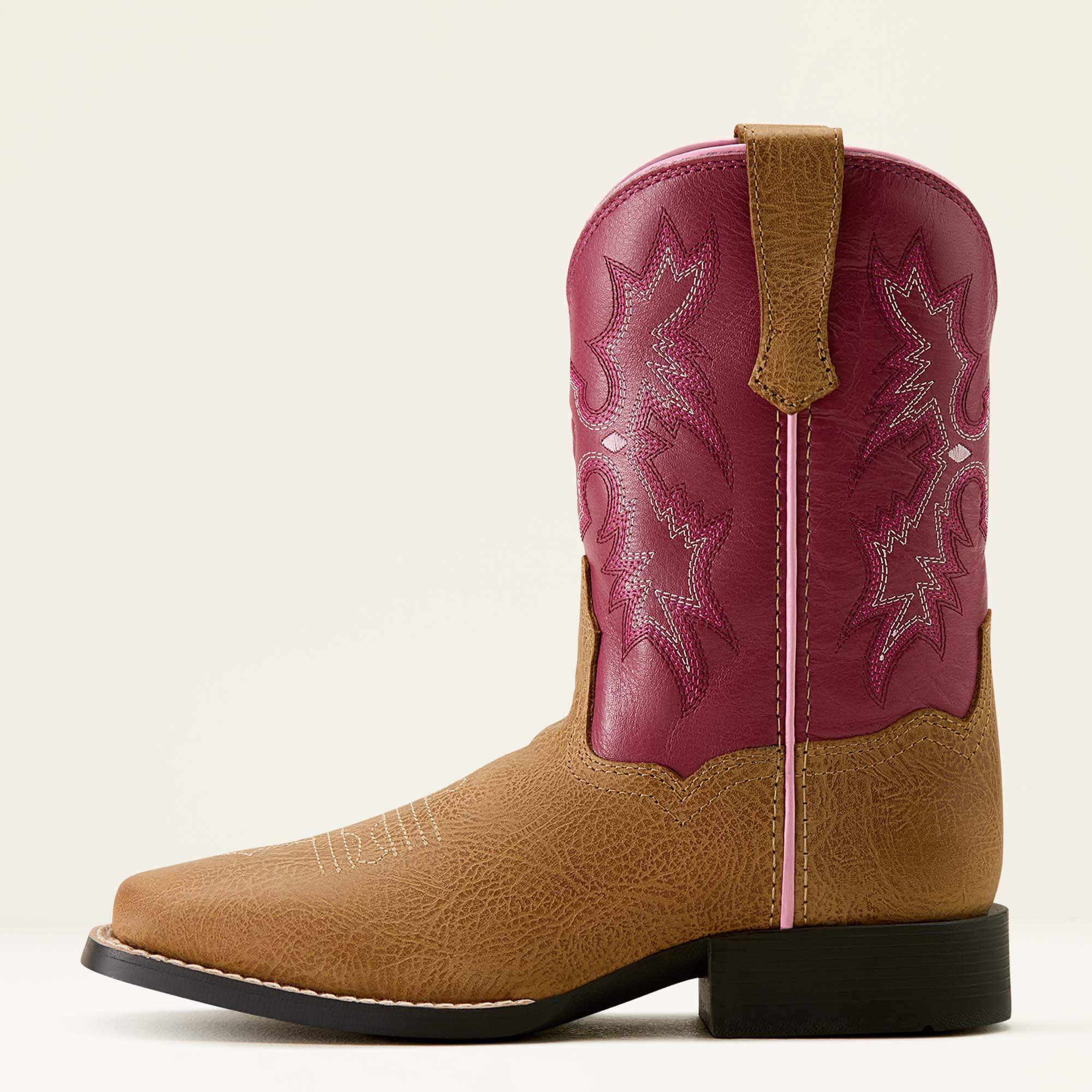 Tombstone Wide Square Toe Western Boot Kids - COTTAGE/ROSEBUD