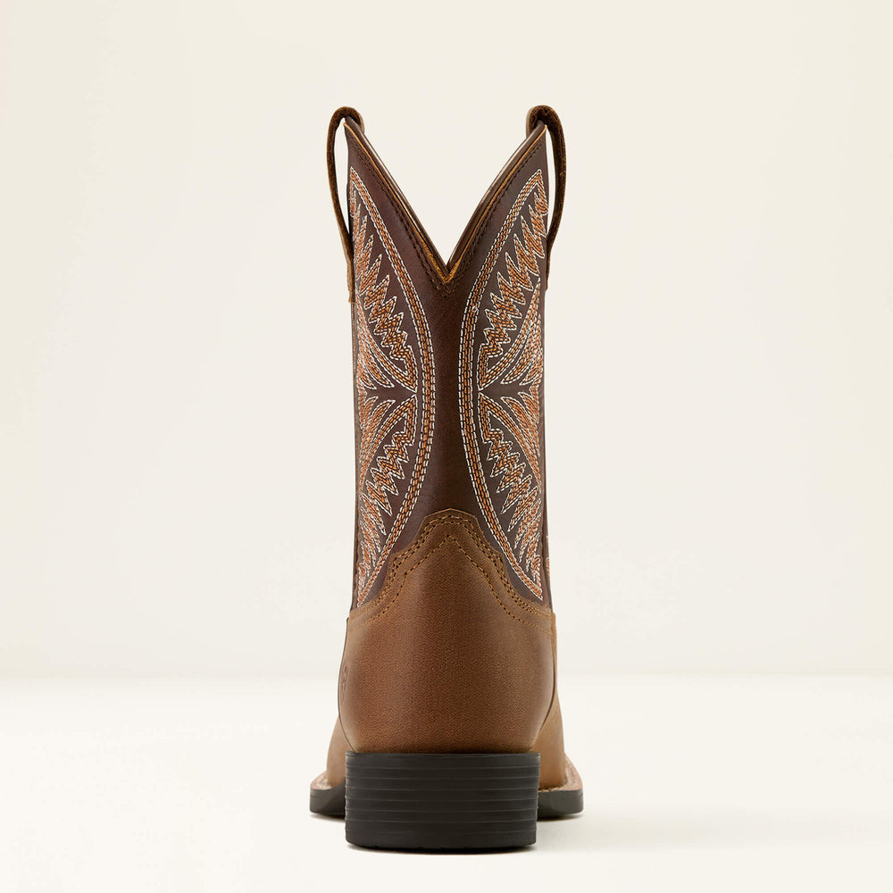 Ruidoso Western Boot Kids - PEARL/CHOCOLATE BROWN