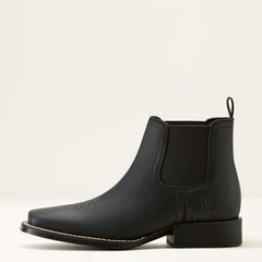 Booker Chelsea Wide Square Toe Western Boot Kids - TRICORN BLACK