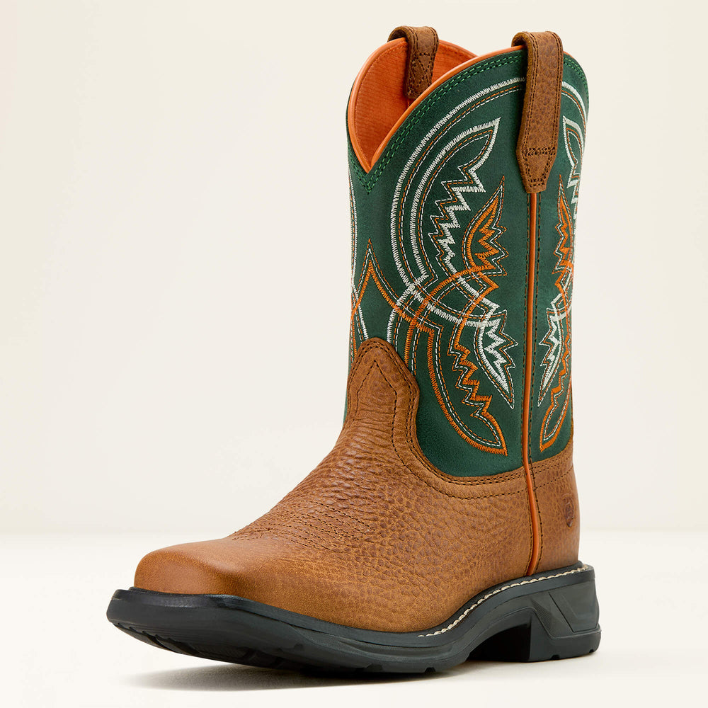 WorkHog XT Coil Western Boot Kids - HONEY TAN/LUCKY CLOVER