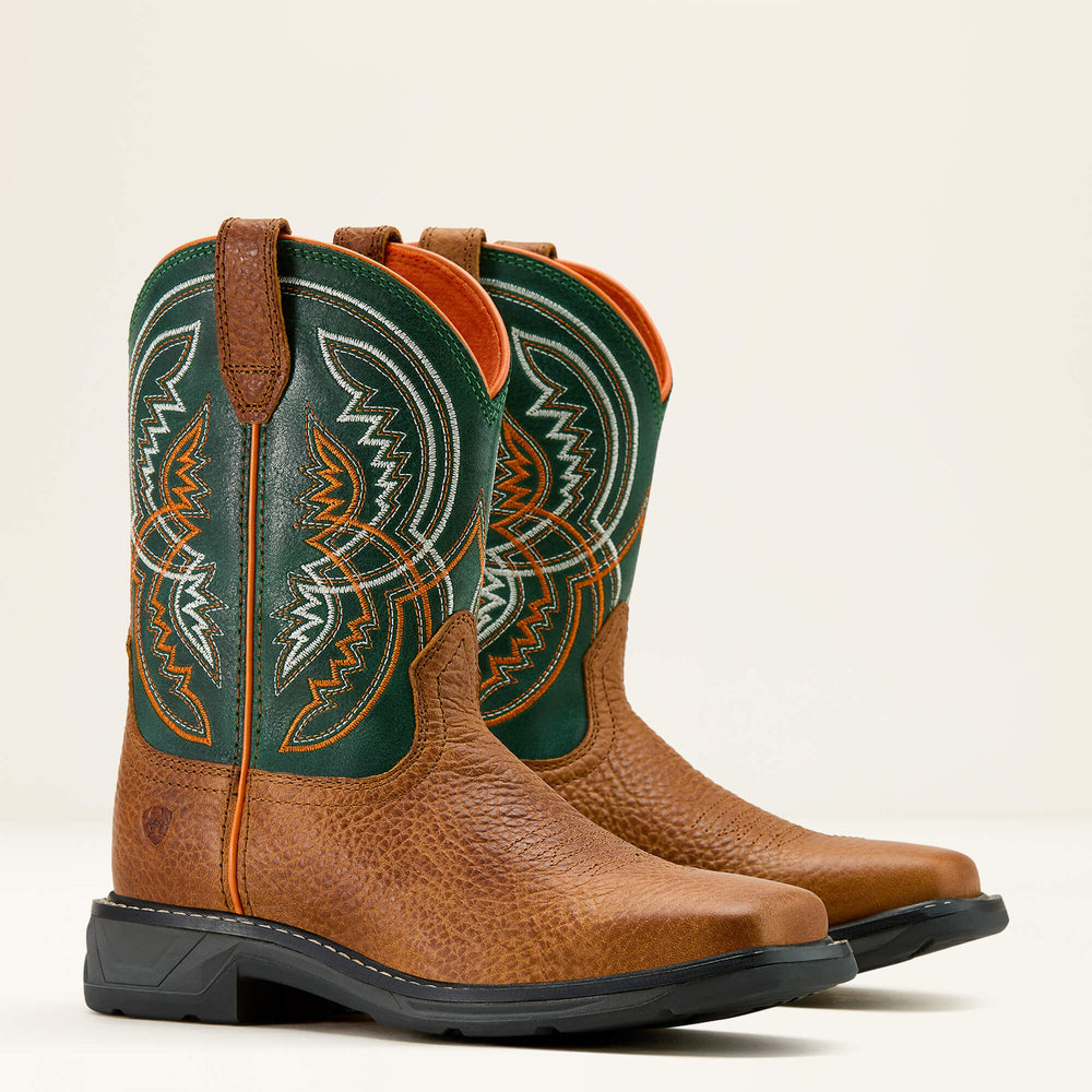 WorkHog XT Coil Western Boot Kids - HONEY TAN/LUCKY CLOVER