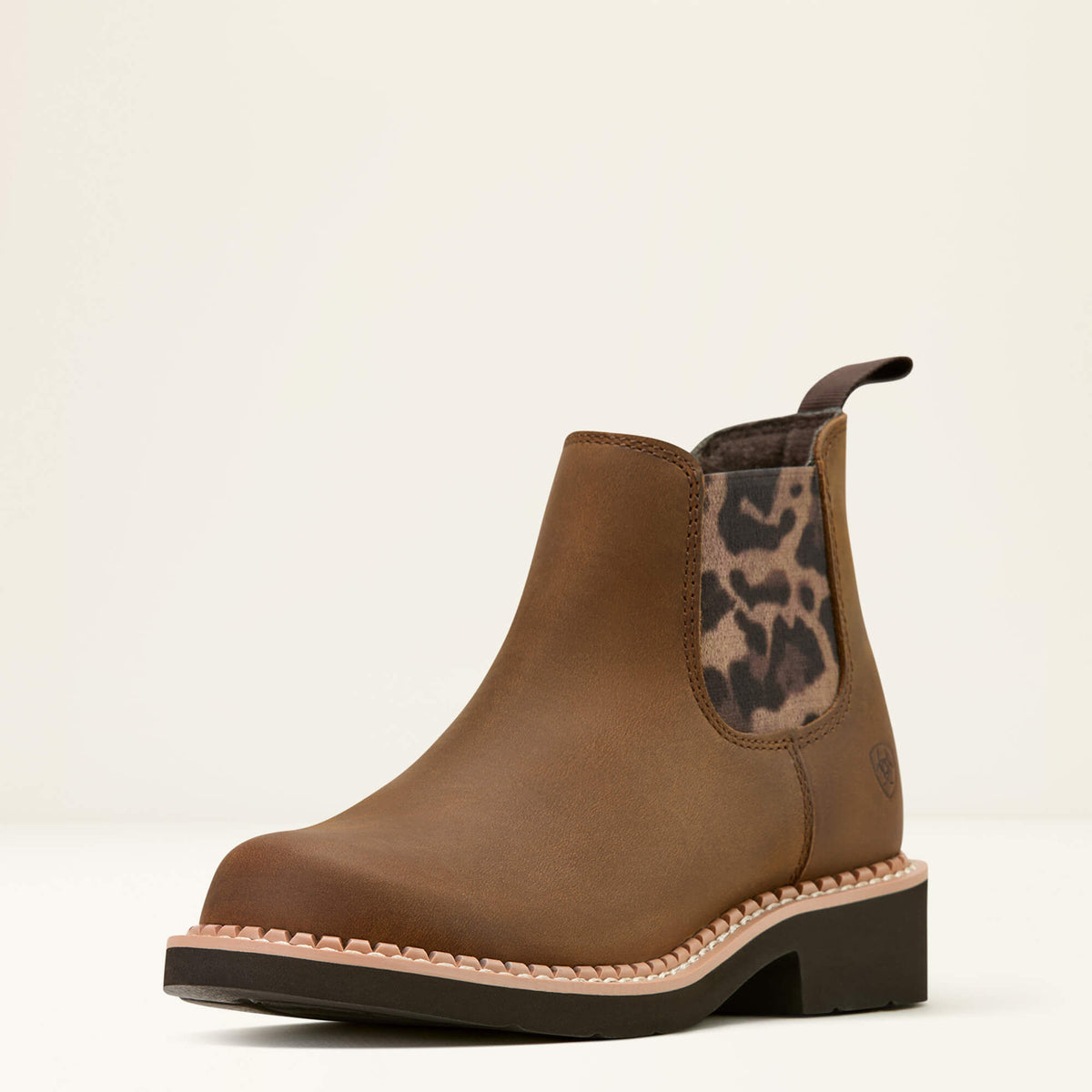 Fatbaby Chelsea Western Boot Kids - DISTRESSED BROWN/LEOPARD GORE