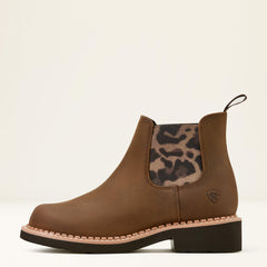 Fatbaby Chelsea Western Boot Kids - DISTRESSED BROWN/LEOPARD GORE