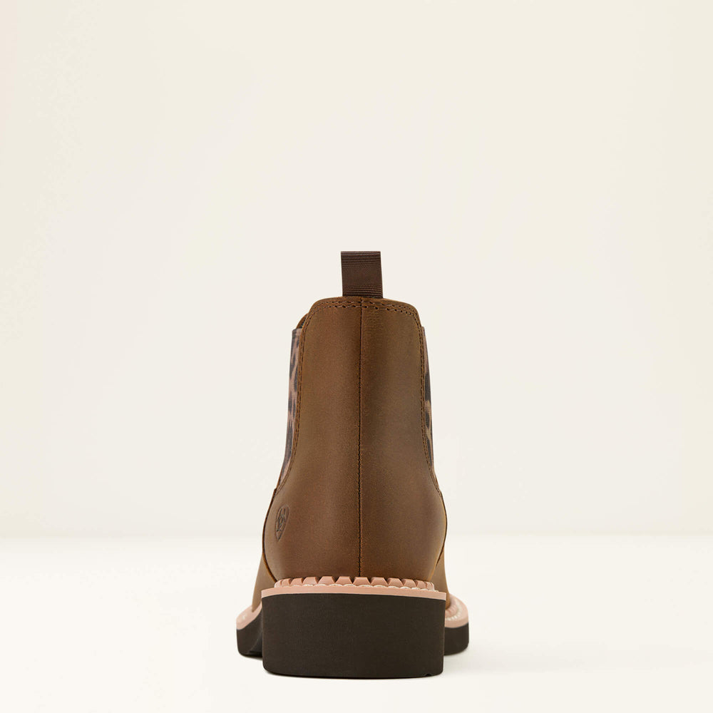 Fatbaby Chelsea Western Boot Kids - DISTRESSED BROWN/LEOPARD GORE