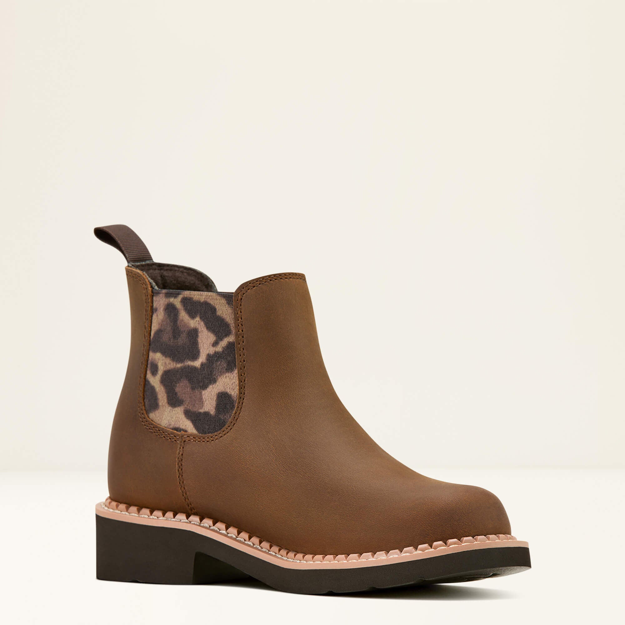 Fatbaby Chelsea Western Boot Kids - DISTRESSED BROWN/LEOPARD GORE