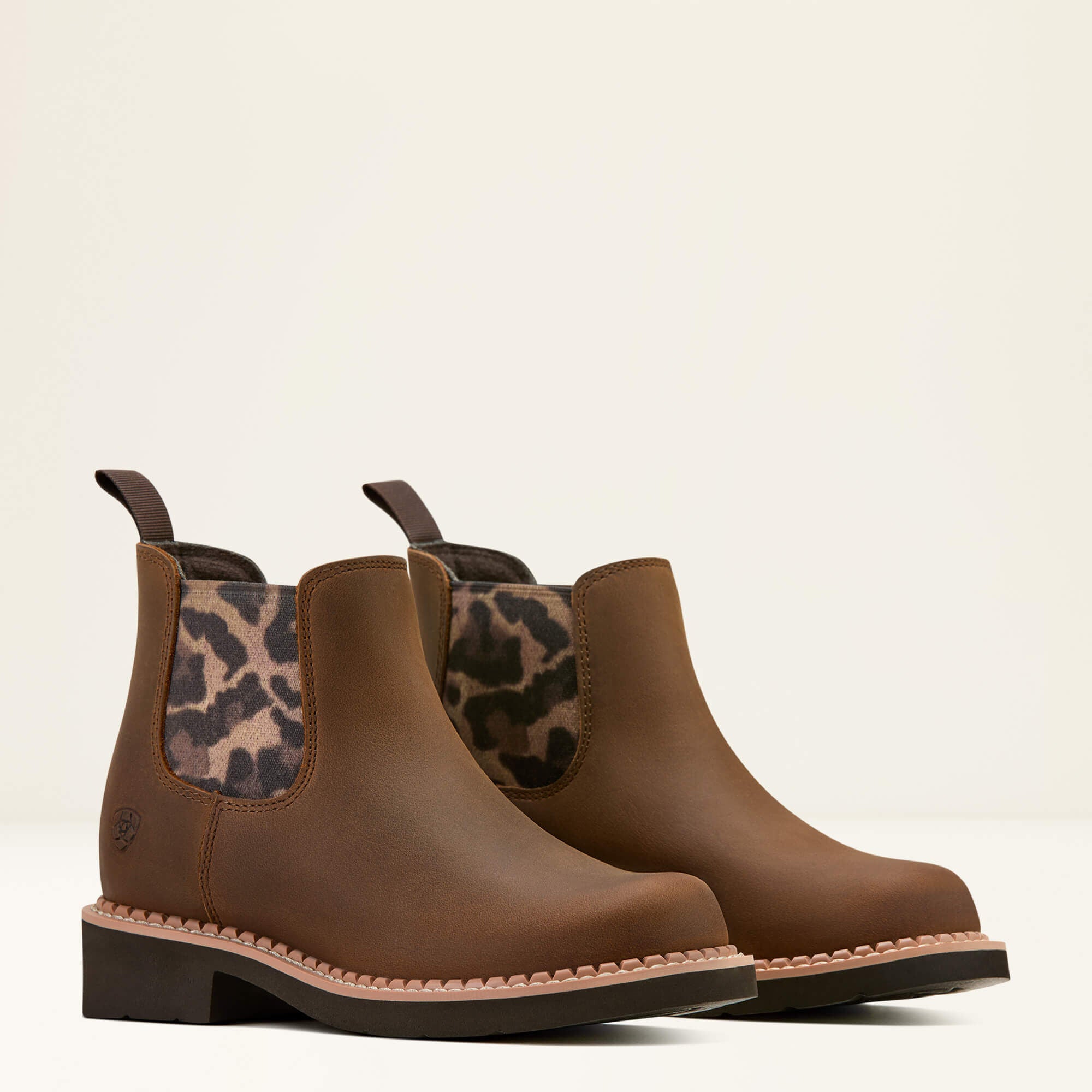 Fatbaby Chelsea Western Boot Kids - DISTRESSED BROWN/LEOPARD GORE