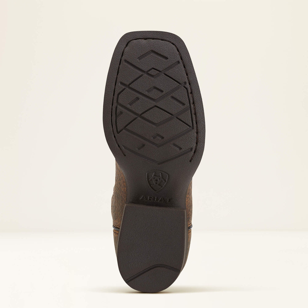 Tombstone Wide Square Toe Western Boot Kids - EARTH/BLACK