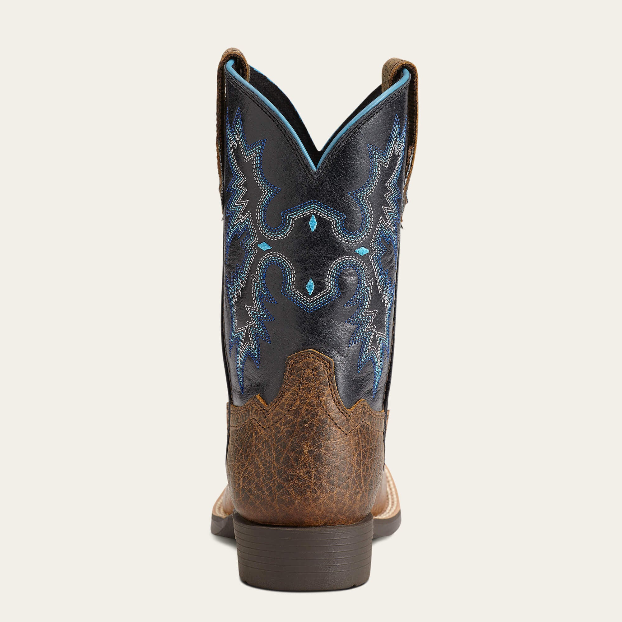 Tombstone Wide Square Toe Western Boot Kids - EARTH/BLACK