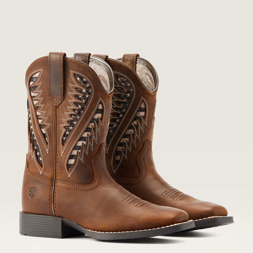 Quickdraw VentTEK Western Boot Kids - DISTRESSED TAN