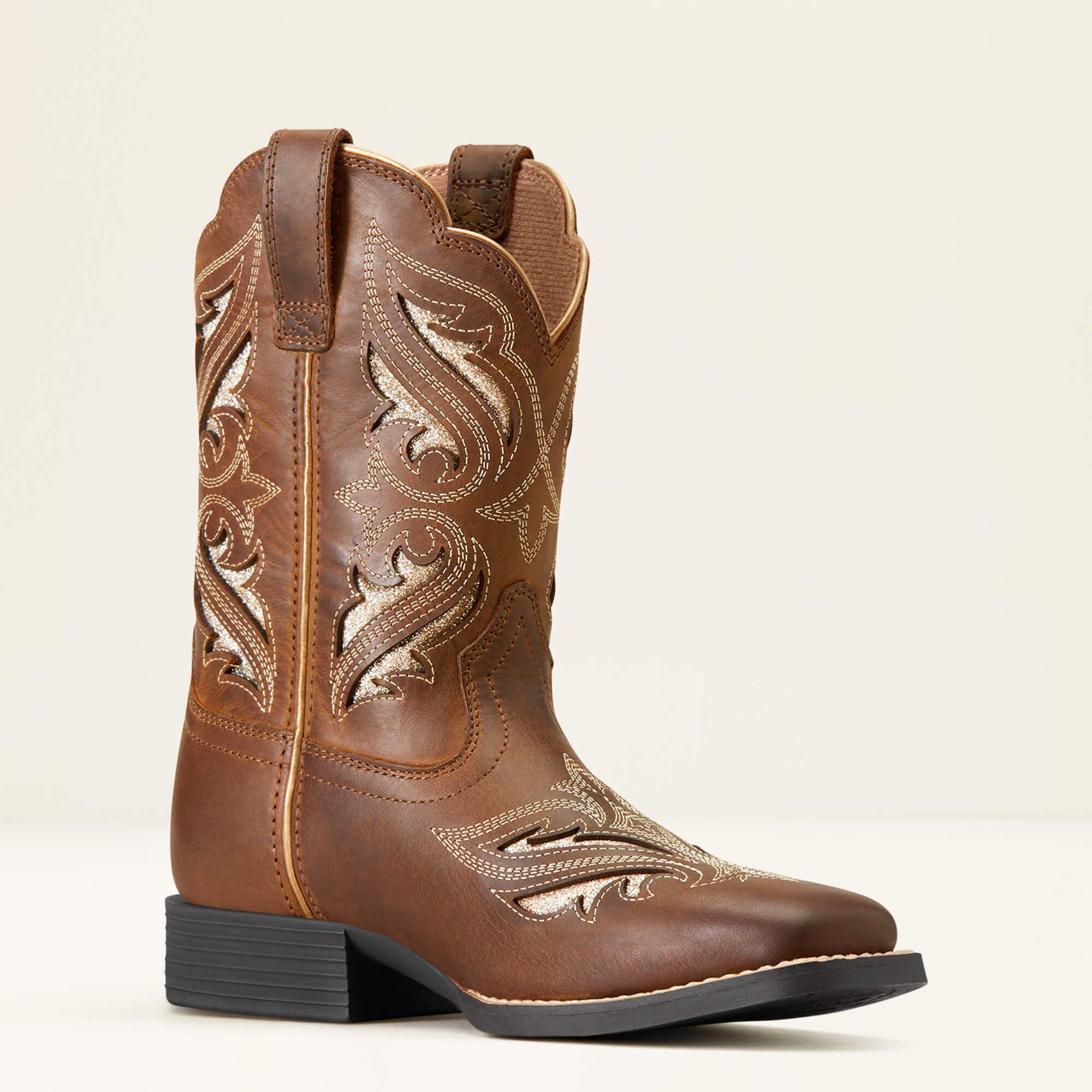 Round Up Bliss Western Boot Kids - SASSY BROWN