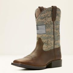 Patriot Western Boot Kids - DISTRESSED BROWN