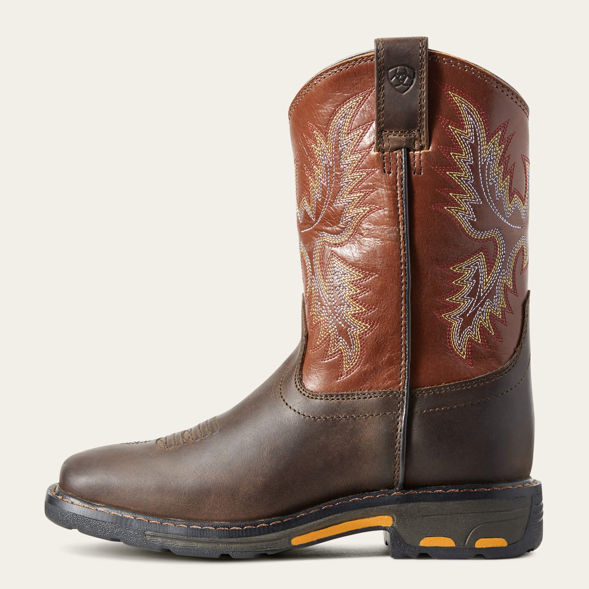 WorkHog Wide Square Toe Boot Kids - DARK EARTH
