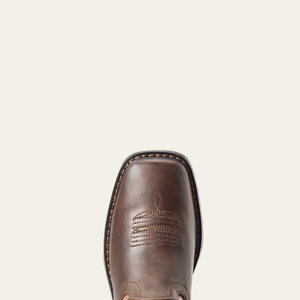 WorkHog Wide Square Toe Boot Kids - DARK EARTH
