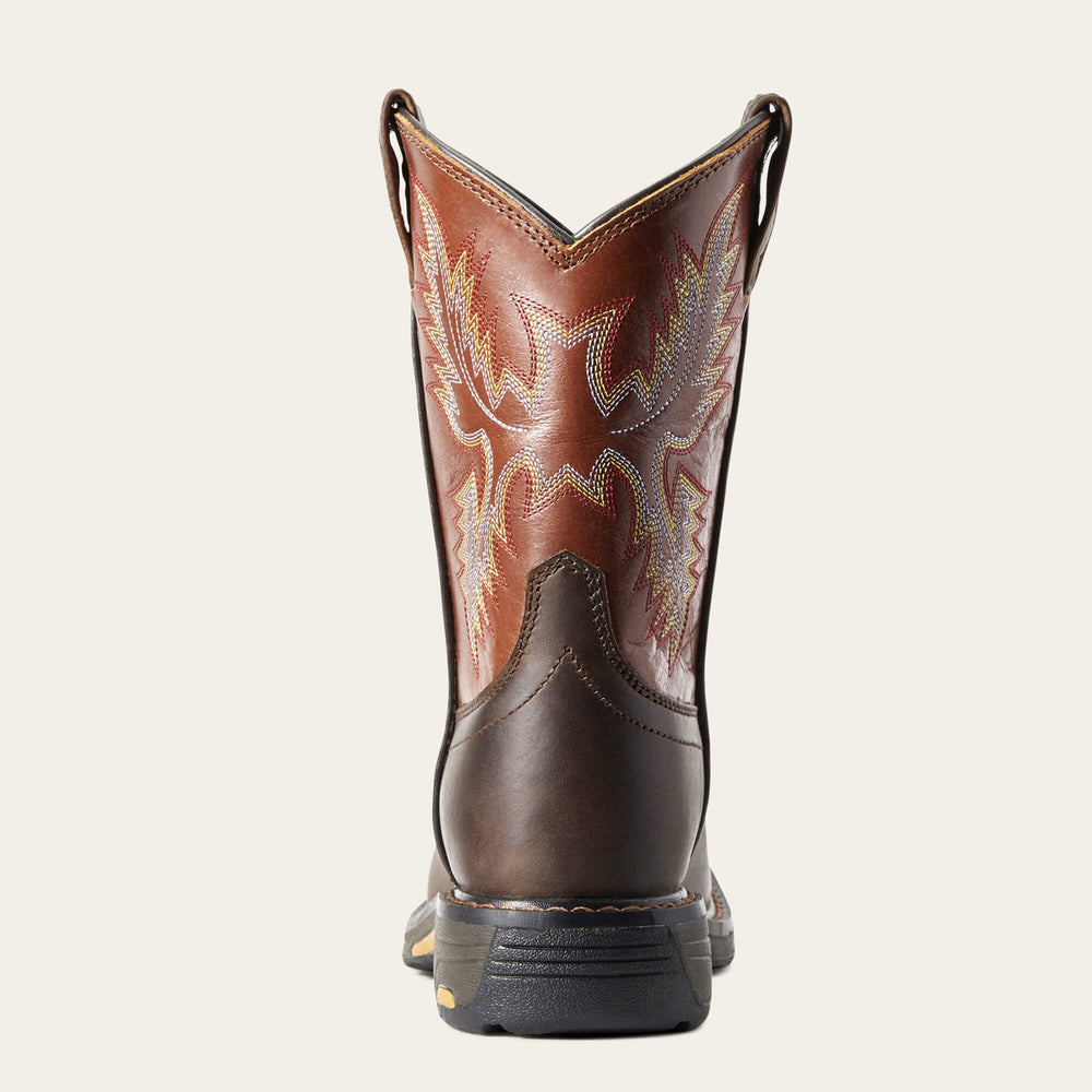 WorkHog Wide Square Toe Boot Kids - DARK EARTH