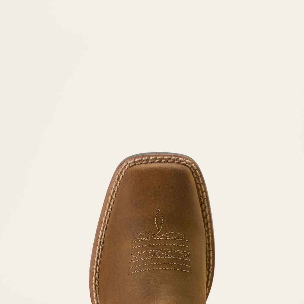 Deer Ridge Wide Square Toe Western Boot Kids - DISTRESSED BROWN