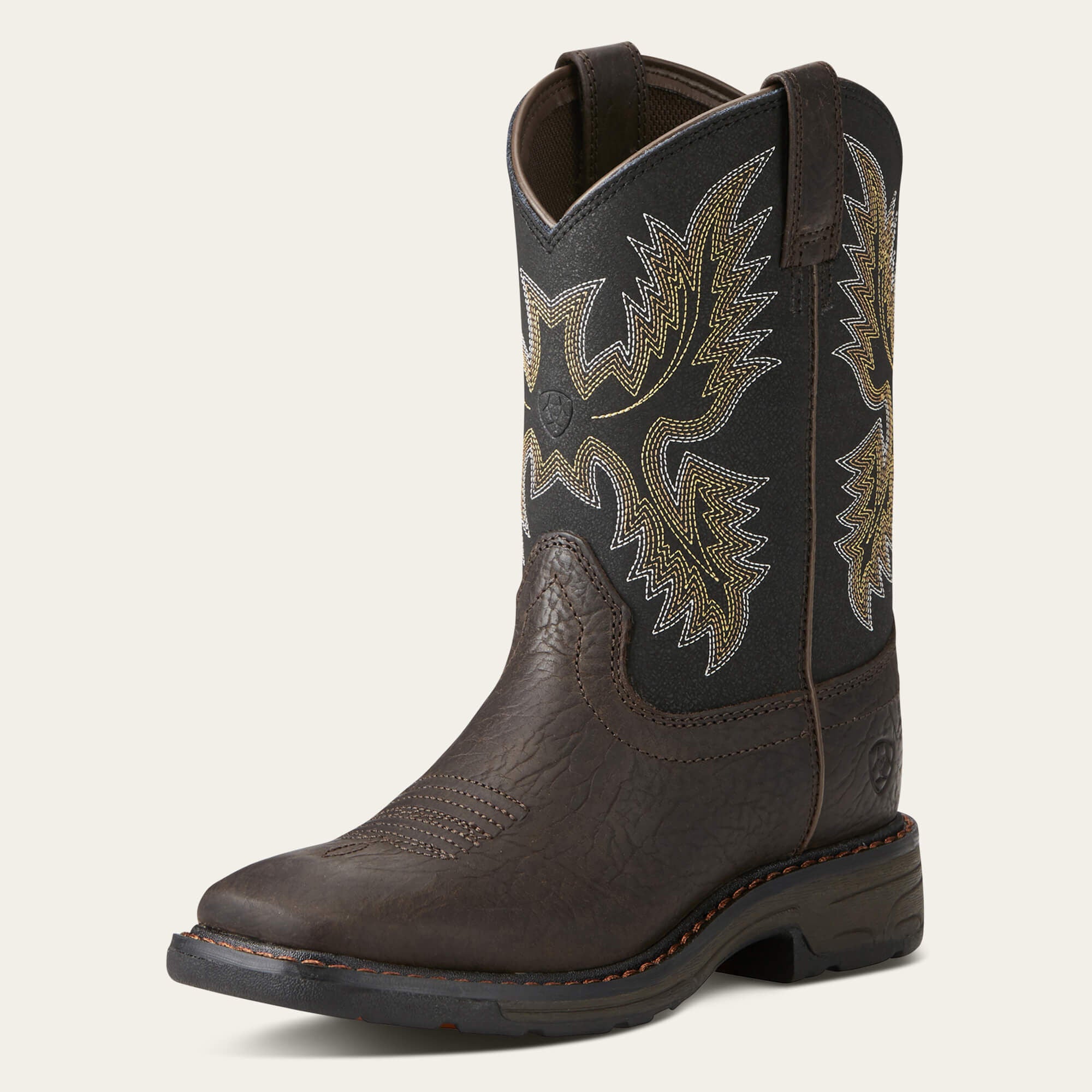 WorkHog Wide Square Toe Boot Kids - BRUIN BROWN