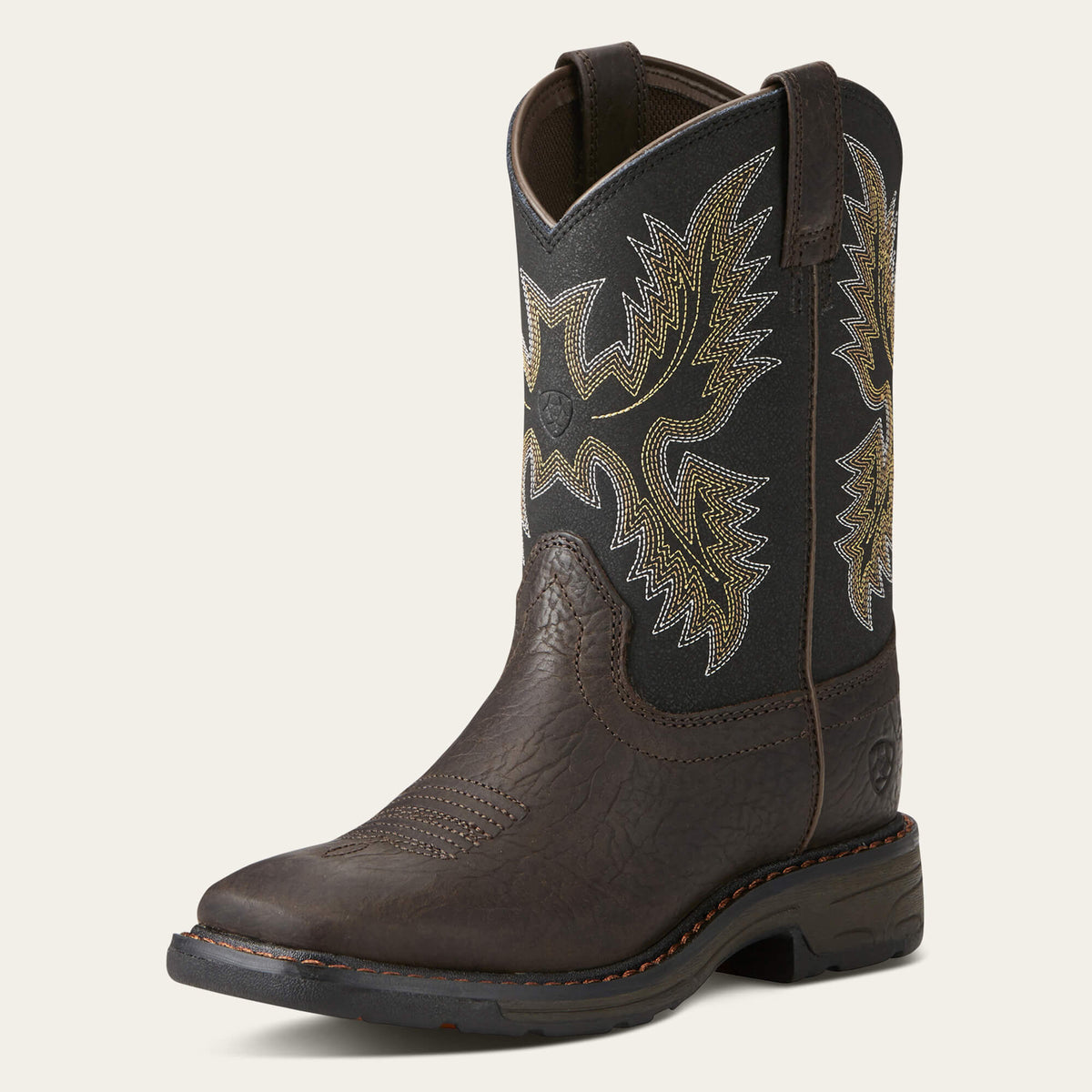 WorkHog Wide Square Toe Boot Kids - BRUIN BROWN