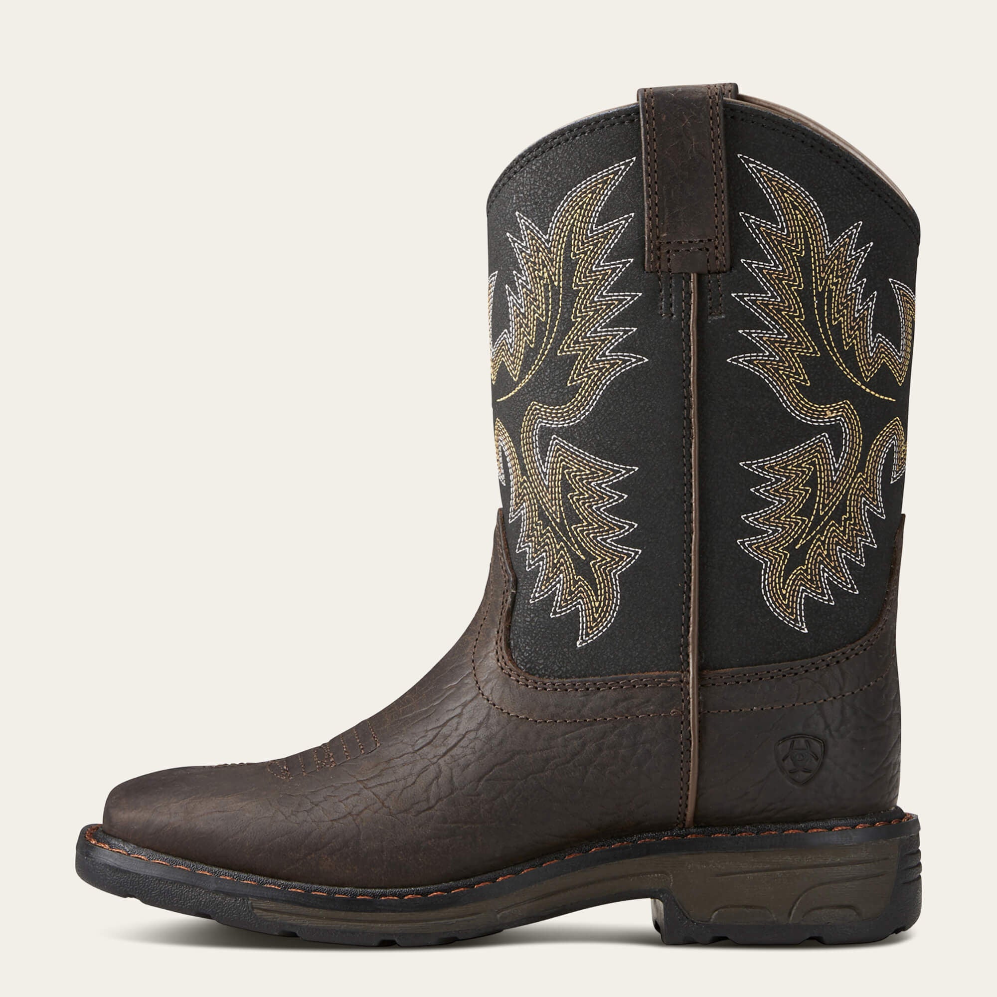 WorkHog Wide Square Toe Boot Kids - BRUIN BROWN