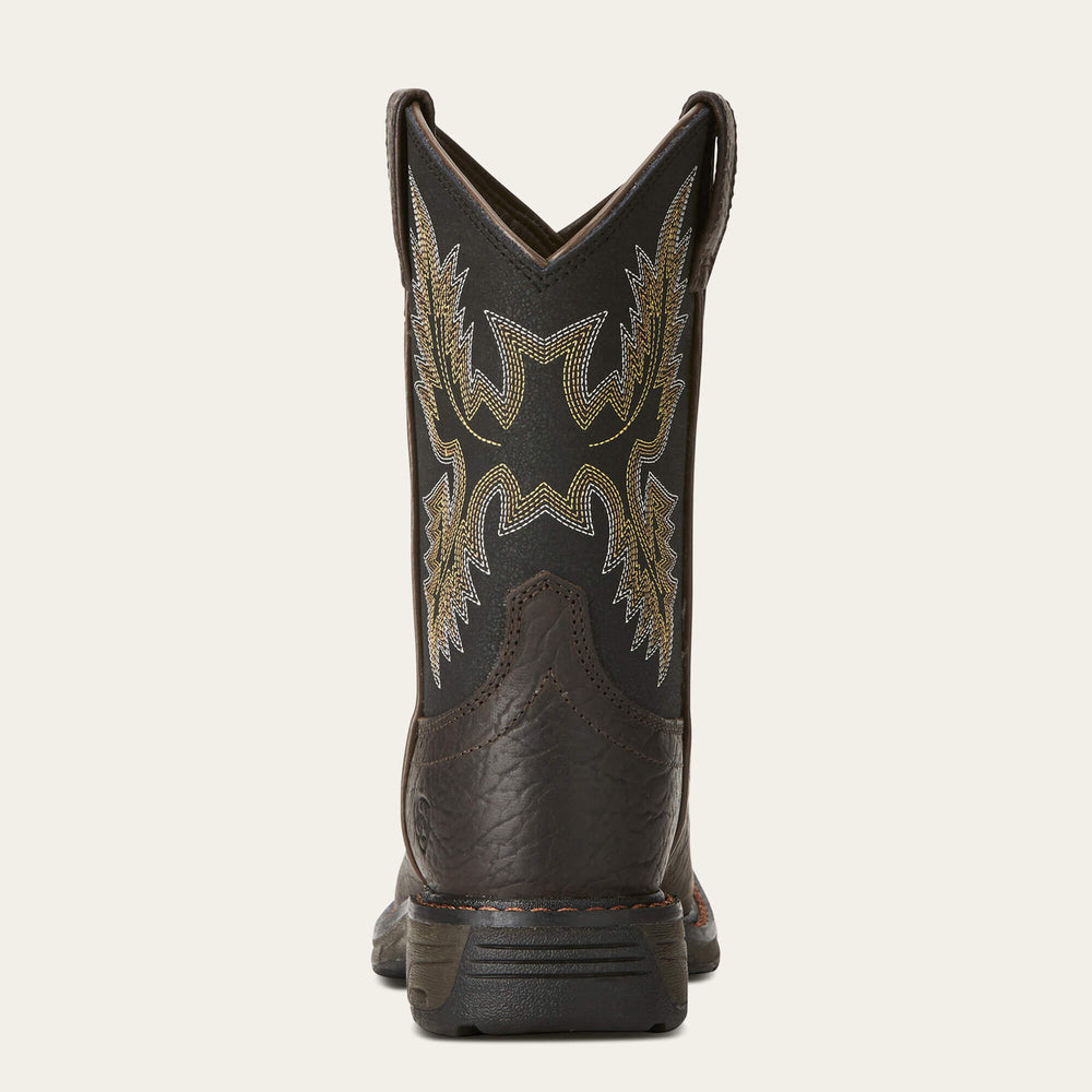 WorkHog Wide Square Toe Boot Kids - BRUIN BROWN