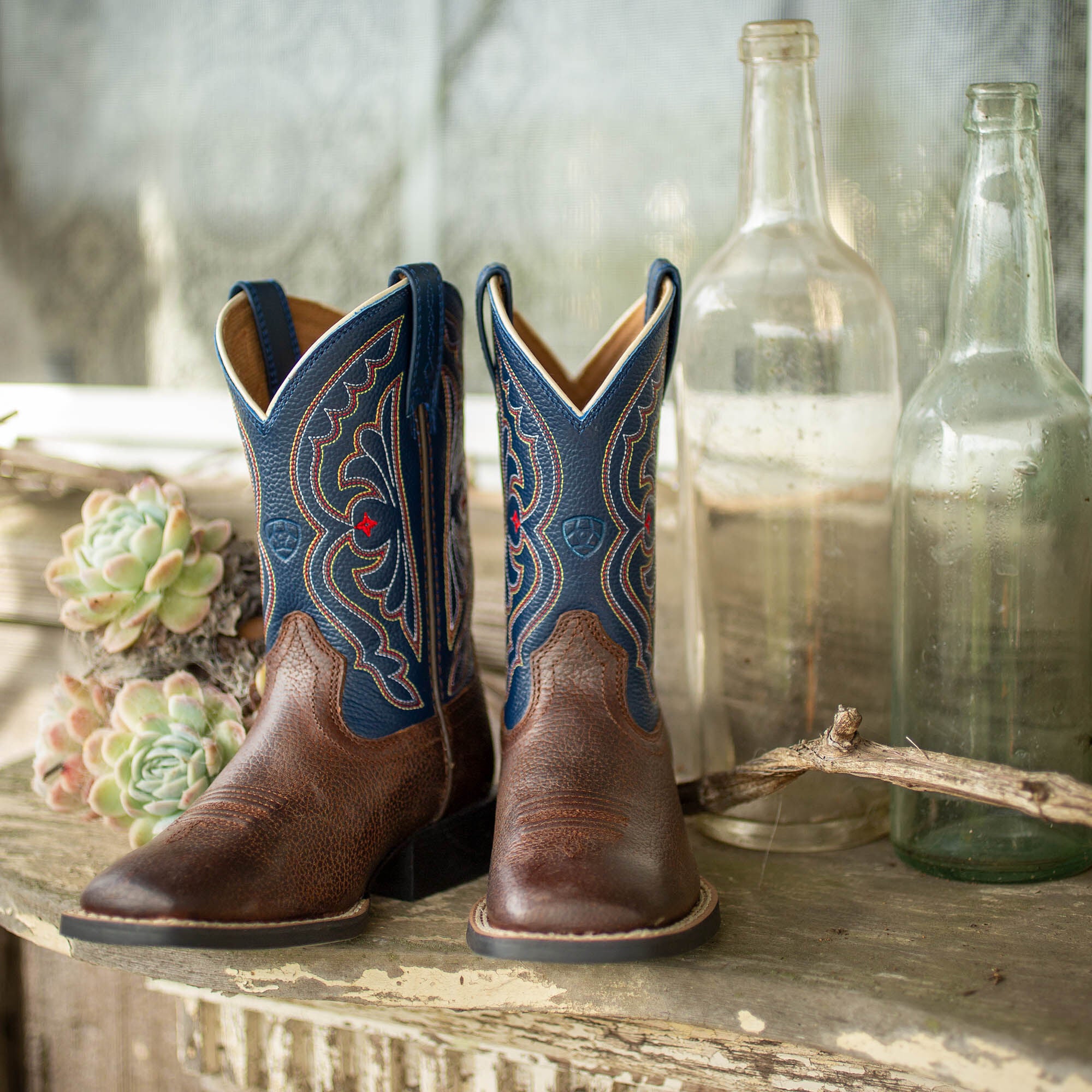 Quickdraw Western Boot Kids - BROWN OILED ROWDY
