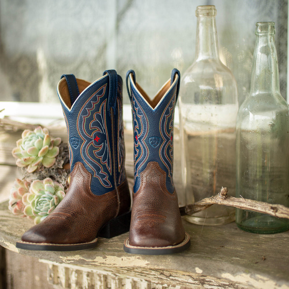 Quickdraw Western Boot Kids - BROWN OILED ROWDY