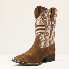 Patriot Western Boot Kids - ANTIQUE MOCHA/ SAND CAMO PRINT
