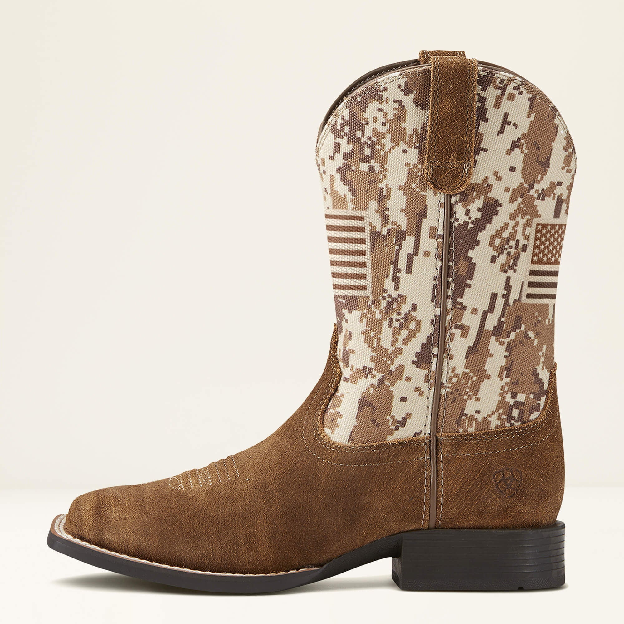 Patriot Western Boot Kids - ANTIQUE MOCHA/ SAND CAMO PRINT