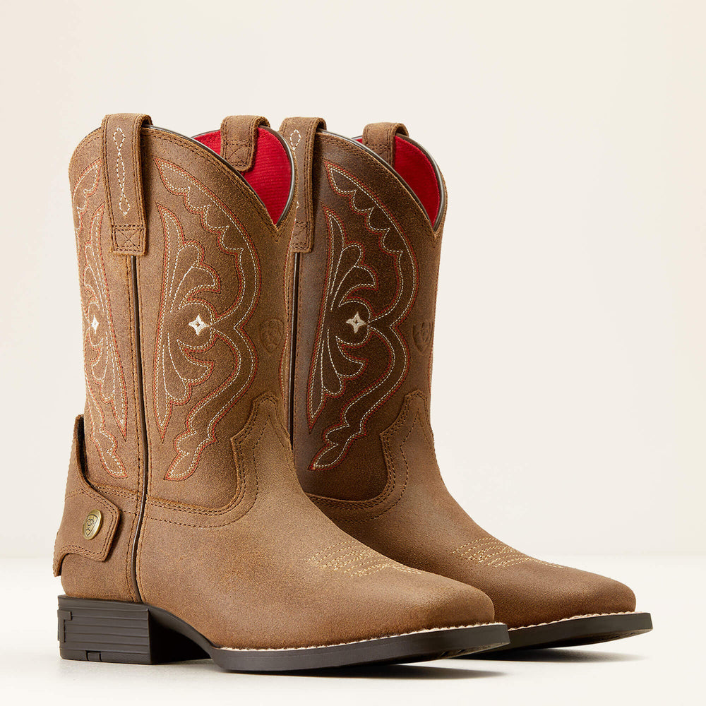 Quickdraw EZ Zip Western Boot Kids - DISTRESSED BROWN