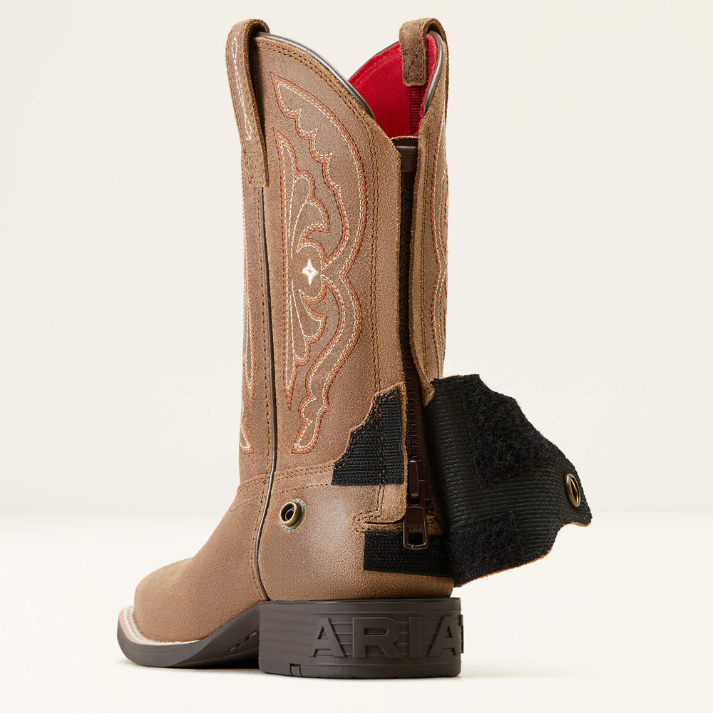 Quickdraw EZ Zip Western Boot Kids - DISTRESSED BROWN