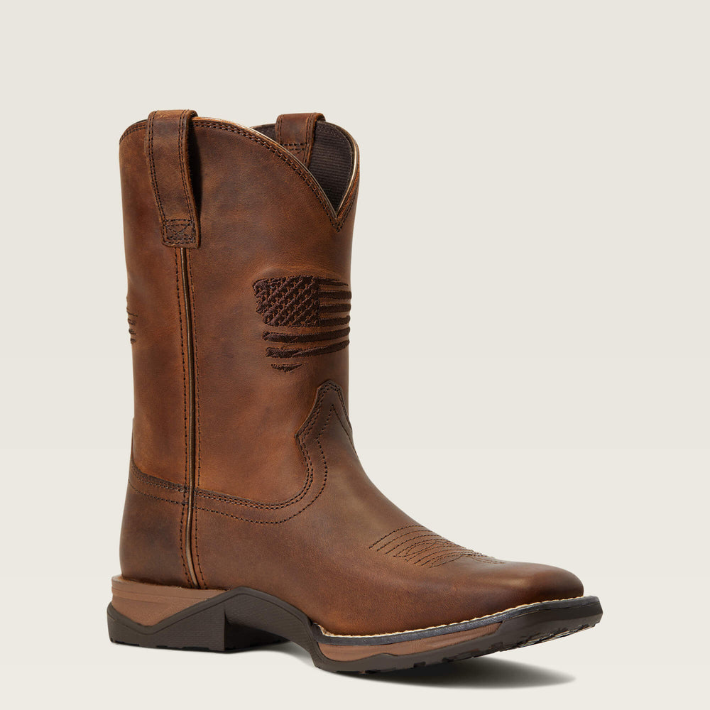 Anthem Patriot Western Boot Kids - DISTRESSED BROWN